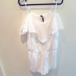 White off the shoulder romper